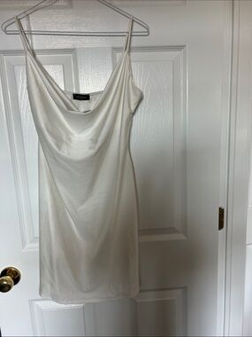 Eclipse Satin Cowl Slip Dress in Ivory Cream
